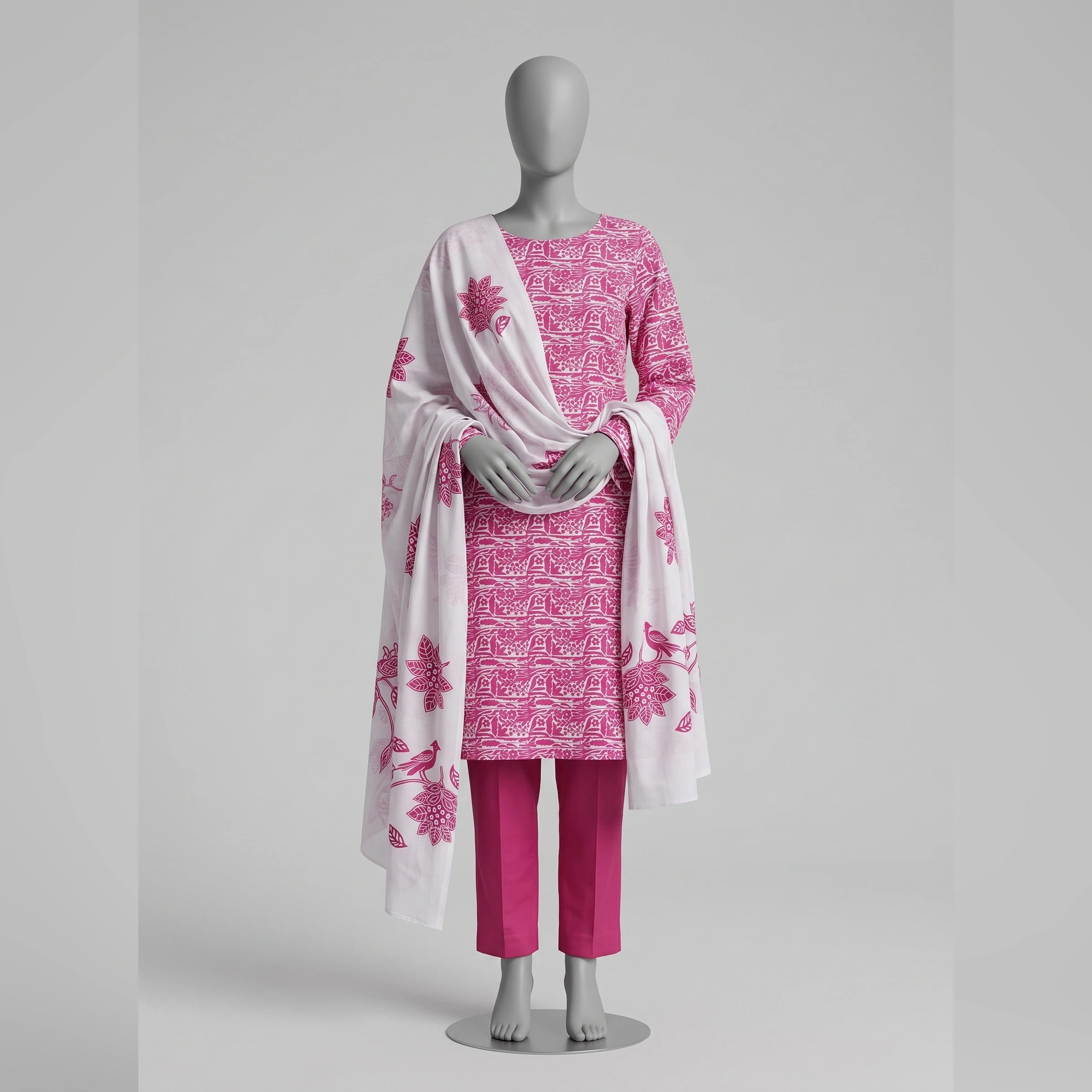 Premium 90/70 Digital Printed Lawn 3PC Suit - Image 2