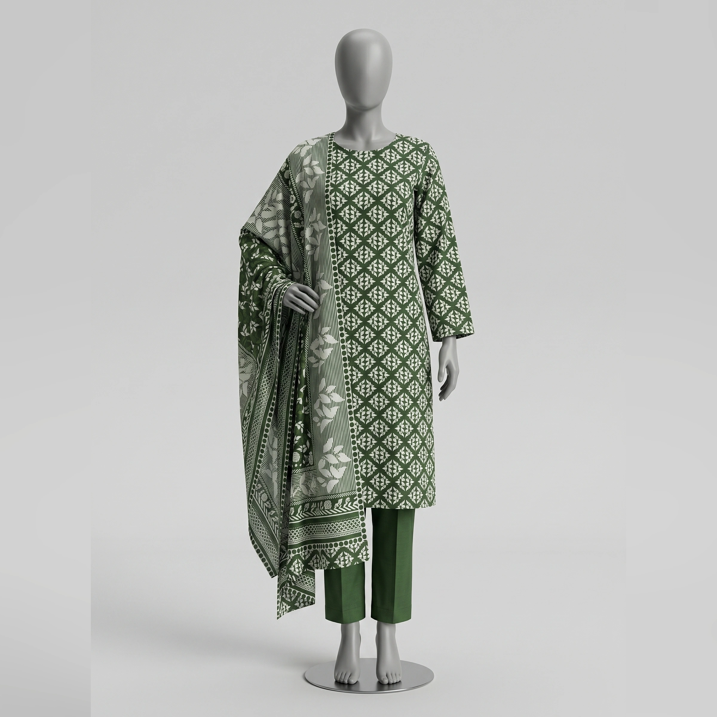 Premium 90/70 Digital Printed Lawn 3PC Suit