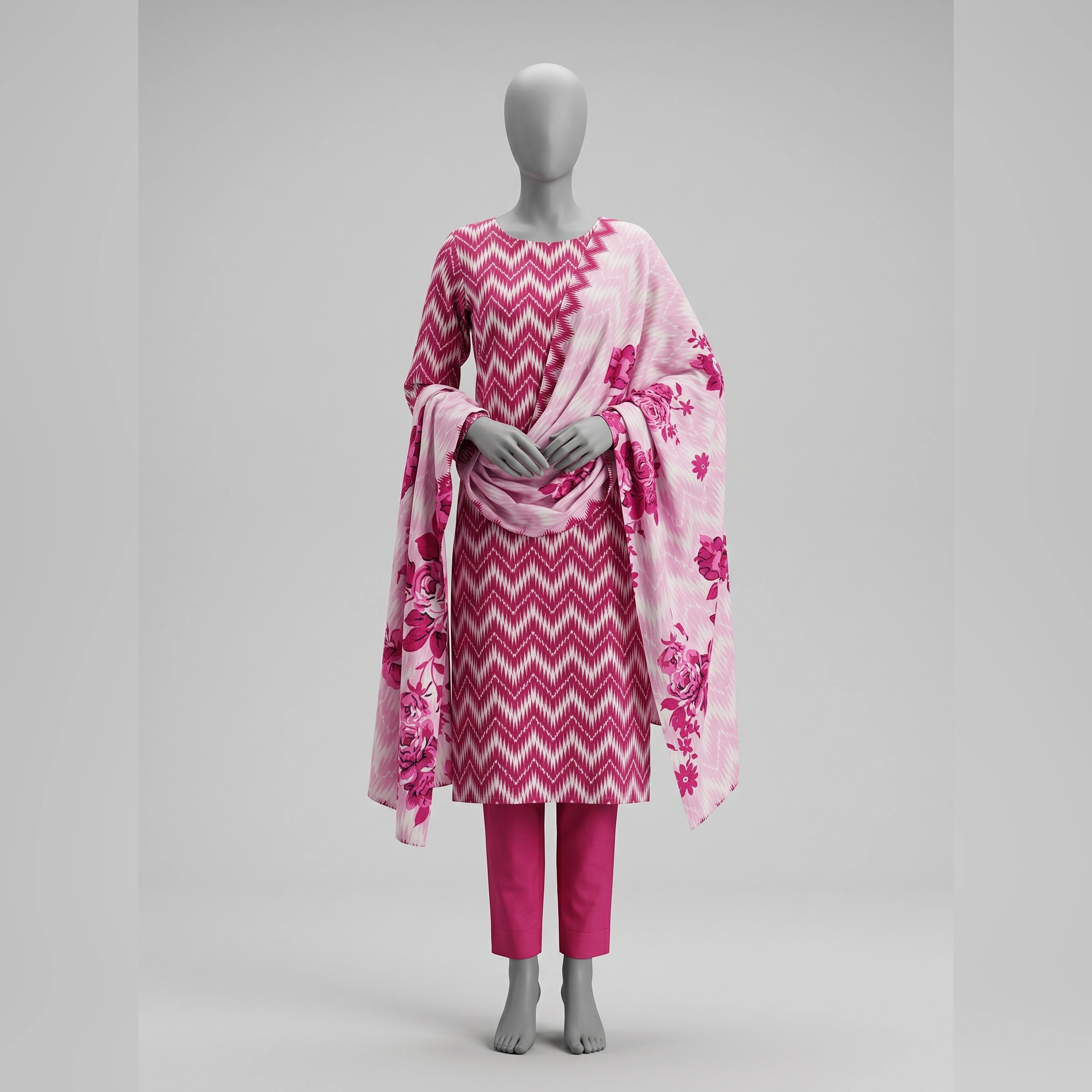 Premium 90/70 Digital Printed Lawn 3PC Suit - Image 3