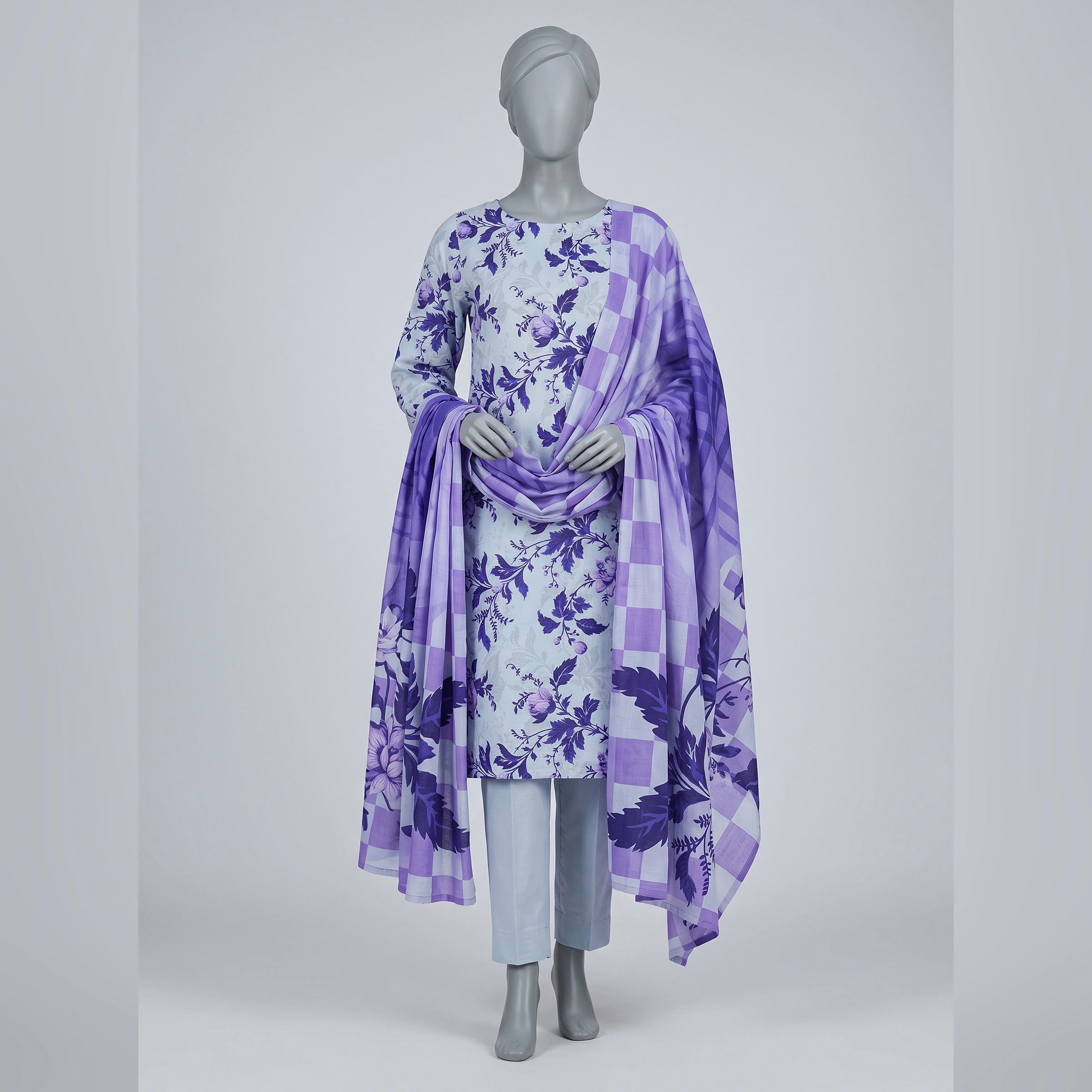 Premium 90/70 Digital Printed Lawn 3PC Suit - Image 4