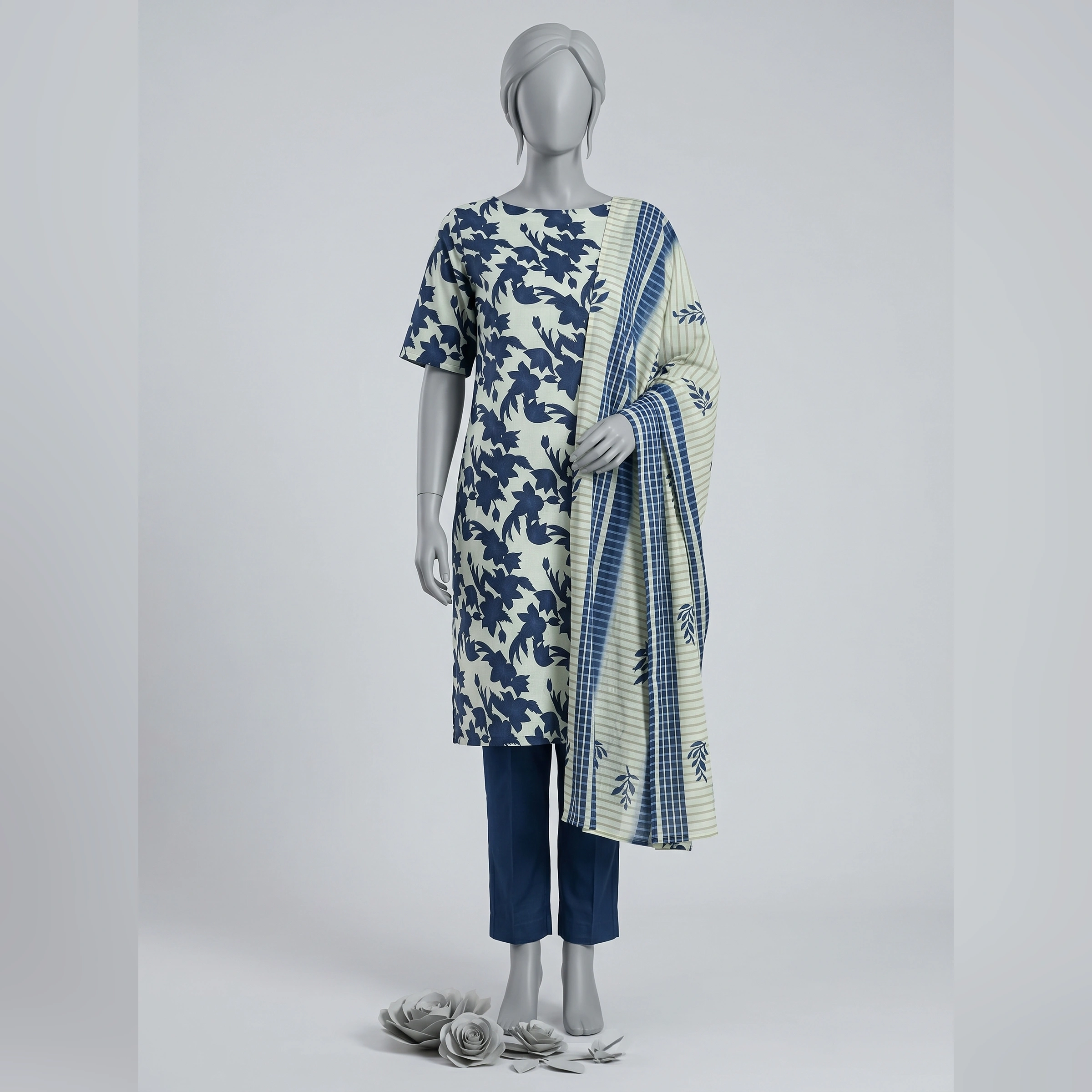 Premium 90/70 Digital Printed Lawn 3PC Suit - Image 5