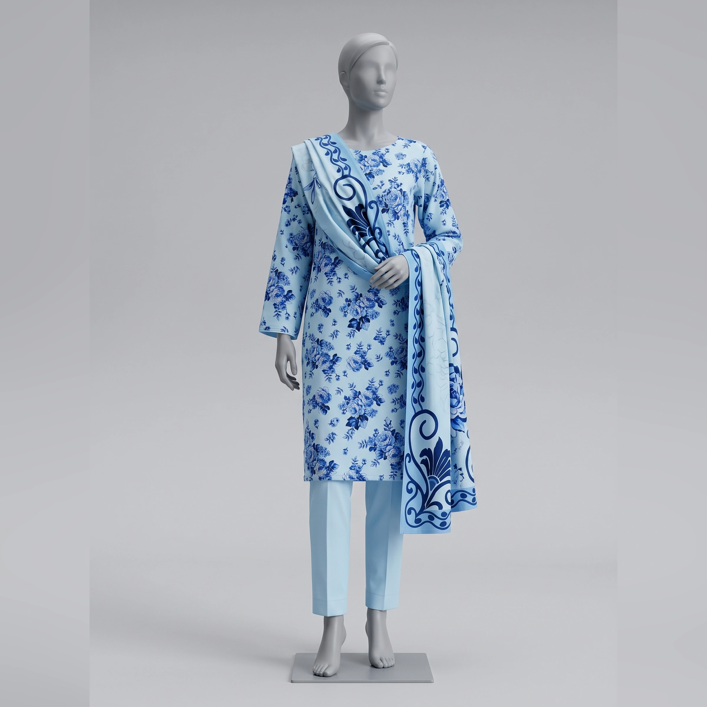 Premium 90/70 Digital Printed Lawn 3PC Suit - Image 6